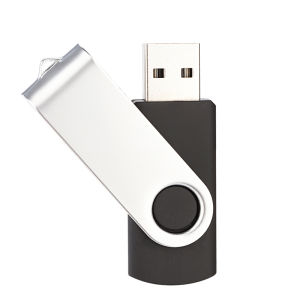 128GB 64GB 32GB 16GB 8GB 4GB Rotatable USB 2.0 Flash Drive Silver Black Metal Waterproof Memory Stick