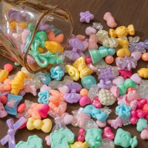 50g Assorted Mixed Colors Acrylic Beads For Bracelet Making Cute Beads For Jewelry Making Aesthetic Bracelet Beads DIY Necklace
