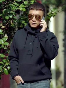 เสื้อฮู้ดแขนยาวบุขนแกะสีแดงเข้มสำหรับผู้ชาย Jnza ฤดูใบไม้ร่วง/ฤดูหนาว สไตล์ลำลอง ทรงหลวม เสื้อคลุมกันหนาว