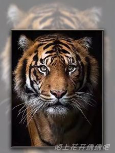 Cross Stitch Kit Tiger Animal Pattern Handmade Diamond Painting Modern Simple Style Home Bedroom Cotton Fabric Wall Art