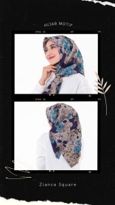 EL Zahrana Hijab PROMO Jilbab Segi Empat Motif Wolfis Monalisa Kualitas Premium - Zianca Square