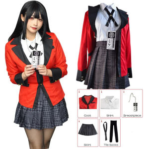 Kakegurui Jabami Yumeko Anime Trang Phục Hóa Trang Bộ Nữ Nhật Bản Nữ Sinh JK Đồng Phục Với Áo Và Váy Halloween Cưỡng Chế Gambler