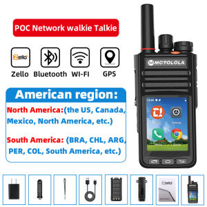MOTOLOLA 2G 3G 4G POC Talkie-Walkie Intelligent Zello Android 9.0 Tactile PTT WIFI Bluetooth Portable POC Couverture Mondiale 80