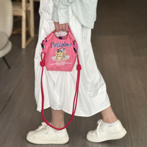 Mini Crossbody Bag with Embroidery by #FFOOOO Nylon Material Soft Texture Casual Style Small Square Bag for Neutral Genders