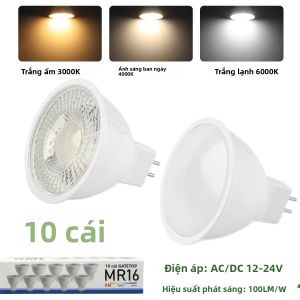 10 Gói 8W Focos LED GU5.3 MR16 Đèn Đèn 12V 24V AC DC Áp Lực Thấp Nhà Tiền Sảnh Chiếu Sáng Bóng Đèn Halogen Thay Thế