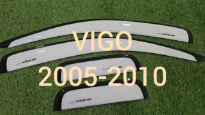 กันสาด กันลม คิ้ว สีขาว รุ่น 2ประตู+แค๊บ โตโยต้า วีโก้ Toyota Vigo 2005 2006 2007 2008 2009 2010 ใส่ร่วมกันได้ทุกปีที่ระบุ A