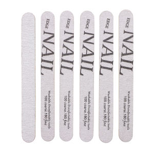 2/5pcs Straight Shape Nail Files Durable Grey Emery Boards 100/180 Grit Washable Nail Polisher Dual-Sided Salon Manicure Tools
