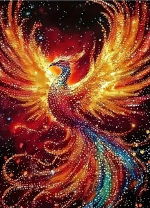 1000pcs Flame Phoenix Puzzle - Vibrant Colors & Exquisite Design White Frameless Rectangular Portable Sculpture Adult DIY
