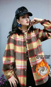 Fleece Lined Thickened Brushed Plaid Shirt