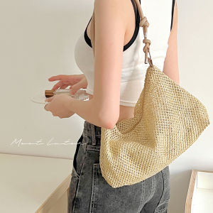 กระเป๋าสะพายข้างถักสไตล์เกาหลีแบบลำลองสำหรับผู้หญิง กระเป๋าถือชายหาด กระเป๋าสะพายข้างแบบลำลอง กระเป๋าสะพายข้างขนาดเล็ก กระเป๋าถือแบบลำลอง