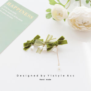 Handmade Sweet Fairy Bellflower Hairpin Pearl Butterfly Knot Hair Clip Bangs Side Hair Accessories Versatile Headwear Decorations