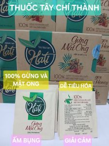 Trà hòa tan HATI 100% GỪNG và MẬT ONG Ấm bụng dễ tiêu hóa giải cảm hộp 24 gói.