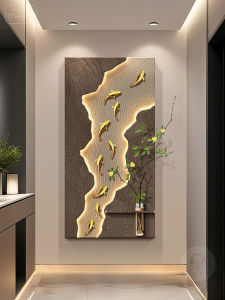 HAOJIUBUJIAN | Modern Luxe Glowing Reliefs 9 Fish Painting Wall Decor
