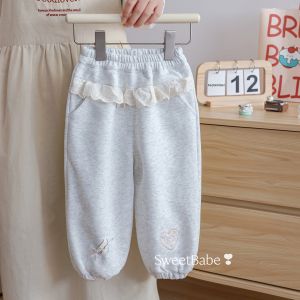 Sweet Cute Autumn Sweatpants Girls Lace New Design