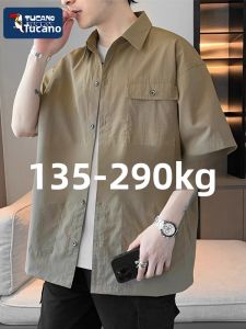 TUCANO Large Size American Workwear Shirt Short Sleeve Casual Style Spring Summer Fashion Outerwear for Young Men