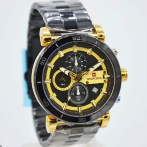 Jam tangan Pria Naviforce 9131 MC tali rantai sport tanggal chrono aktif original