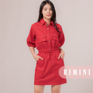 RIMINI - Setelan Merah Wanita Basic Casual Terbaru Bahan Katun Premium S-XL- Nadelyn Set 582-583