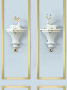 ตกแต่งผนังหน้าจอ TV หรูหราเรียบง่าย โมเดิร์น สร้างสรรค์ ตกแต่งผนัง ติดผนัง ตกแต่งห้องนั่งเล่น ของตกแต่งผนัง ของตกแต่งผนัง