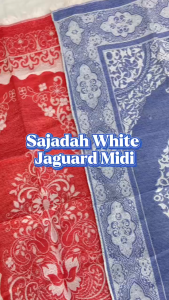 Sajadah Tanggung WHITE JAGUARD MIDI Sajadah Midi Sajadah Oleh-oleh Haji Umrah Sajadah Traveling Sajadah Souvenir