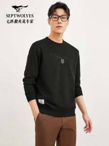 SEPTWOLVES | Áo Hoodie Nam Dễ Chăm Sóc Thêu Hình Sói Tay Dài