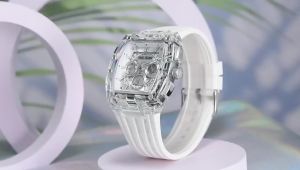 Jam Tangan Jonas Jasmin Belimbing Case Transparant HA-563SDA / Jam Tangan Fashion Pria Tali Rubber Diameter 46cm