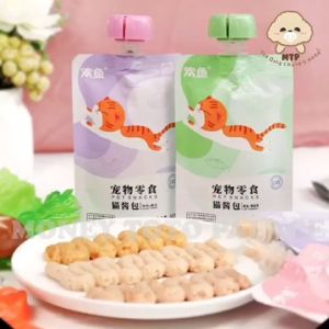 Cat wet food Premium Cat Meat Sauce Wet Pouch 80g Makanan Kucing Basah Makanan Kucing Murah Cat Snacks 猫咪咕噜酱猫条蔓越莓鳕鱼蛋黄三文鱼鸡肉