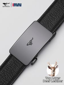 SEPTWOLVES | Genuine Deer Leather Mens Belt Auto Buckle