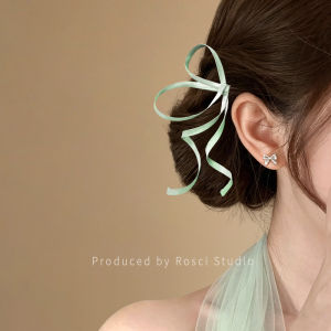 rosci | Kẹp Tóc Dây Ruy Băng Satin Màu Tím Chống Trượt