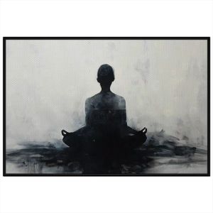Tranh trắng đen đơn giản thiền đẹp. Tranh treo tường dán tường canvas trang trí. CGI-2044
