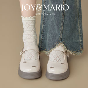French Mary Jane Shoes Womens Chunky Heel Buckle Versatile Leather Shoes J＆M Fashion Element Pure E-commerce Youth Daily