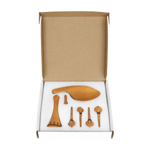 IRIN | 4/4 Violin Fittings Set Boxwood Complete 4-Piece Violin Replacement Kit with Tailpiece Pegs Endpin & Chinrest for 4/4-3/4 Violin