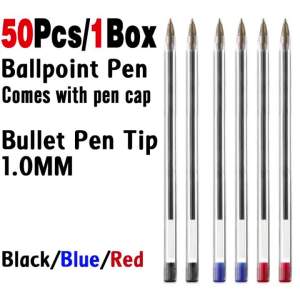 deli | 50/100 Chiếc Bút Bi Deli 1.0 Mm Màu Xanh/Đen Nhựa Viết Êm Mượt Lâu Dài Cho Học Sinh & Văn Phòng Đồ Dùng Học Tập