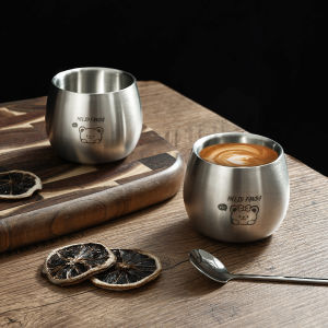 120ml Double Wall Coffee Cup 304 Stainless Steel Mini Water Cup For Kids Durable Drop Resistant Tumbler Coffee Mug Drinkware