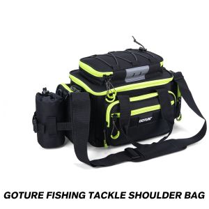 Goture | Fishing Tackle Bag Water Resistant 600D Oxford 20L Shoulder Waist Pack with Rod Holder Multi-pockets for Anglers