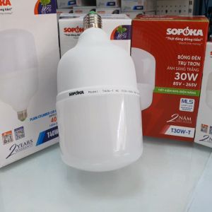 Bóng đèn led 20W 30W 40W 50W hình trụ trơn sáng trắng SOPOKA