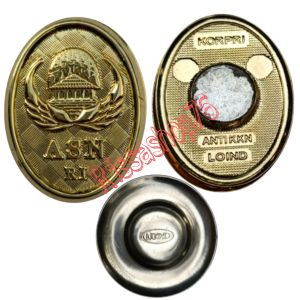 Bross Pin Korpri PNS Oval Batik Premium Original Loind