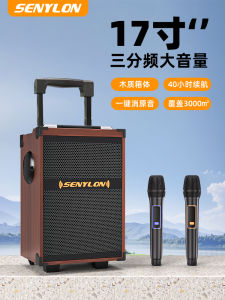 SENYLON Q8 pro Max Square Dance Outdoor Karaoke Wireless Bluetooth Speaker High Power Portable Wood Shell with Microphone