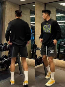 Áo Thun Cotton Dài Tay American Streetwear Dành Cho Nam Mùa Thu Thanh Thiếu Niên Cổ Tròn in Hình Khối Đơn Giản Áo Phông Thoáng Khí