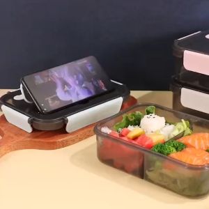 Lunch Box Microwave Heating Food Container Plastic Bento Box For Work Student Outdoor Activities Travel
