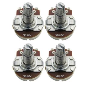 FLEOR 4PCS Guitar Potentiometers Volume Tone 18-spline Pots A250K/ B250K/ A500K/ B500K Long / Short Shaft Choose Guitar Parts