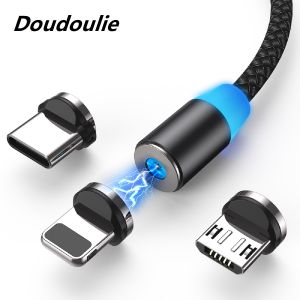 Doudoulie USB Charging Cable Type C Magnet Charger Micro USB Cable Mobile Phone Cable USB Cord For i-Phone Samsung