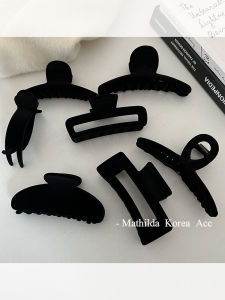 Elegant Black Shark Hair Clip French Velvet Basic Back of Head Bun Large Quantity Hair Grabbing Shark Clip for Women