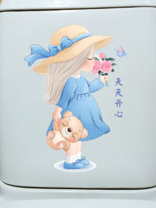 สติ๊กเกอร์ตกแต่งห้องน้ำแบบติดผนังกันน้ำสำหรับเด็กผู้หญิง ลายดอกไม้ กระดาษทรายสำหรับตกแต่งห้องน้ำขนาดใหญ่ สไตล์ที่ไม่ซ้ำใคร