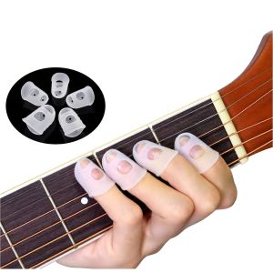 10pcs Guitar Silicone Guitar Fingertips Protector Finger Thumb HoderSilicone Fingertip Caps For Strings Instrument Beginner