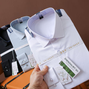 Italian Thousand Yuan Real Bamboo Mulberry Silk Men's Windsor Collar Long Sleeves Shirt