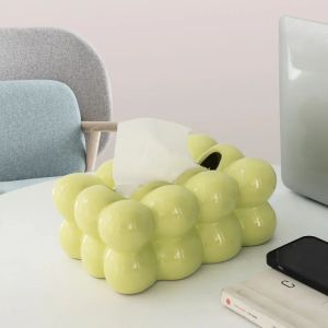Kotak Tisu Marshmallow - Tempat Tissue Keramik Luxury Ornament Boba Bola Atom Mewah Modern