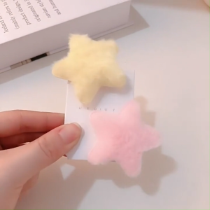 Bunda Choice-C1385 Jepit Rambut Klip Bulu Lembut Motif Star Cute Aksesoris Wanita Hair Clip Bintang
