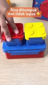 Technoplast Big Block Lunch Set Wadah Kotak Bekal Makan Anak Model Blok Mainan
