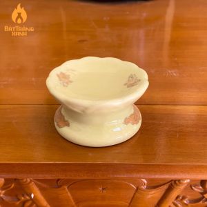 Chân Nến Thờ Cúng Men Ngà Vàng Bát Tràng - Đế Cắm Nến Gốm Sứ Cao Cấp