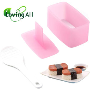 Non Stick Musubi Maker Press with Small Rice Paddle Sushi Making Kit Mold Luncheon Meat Press Hawaiian Musubi Maker Mold